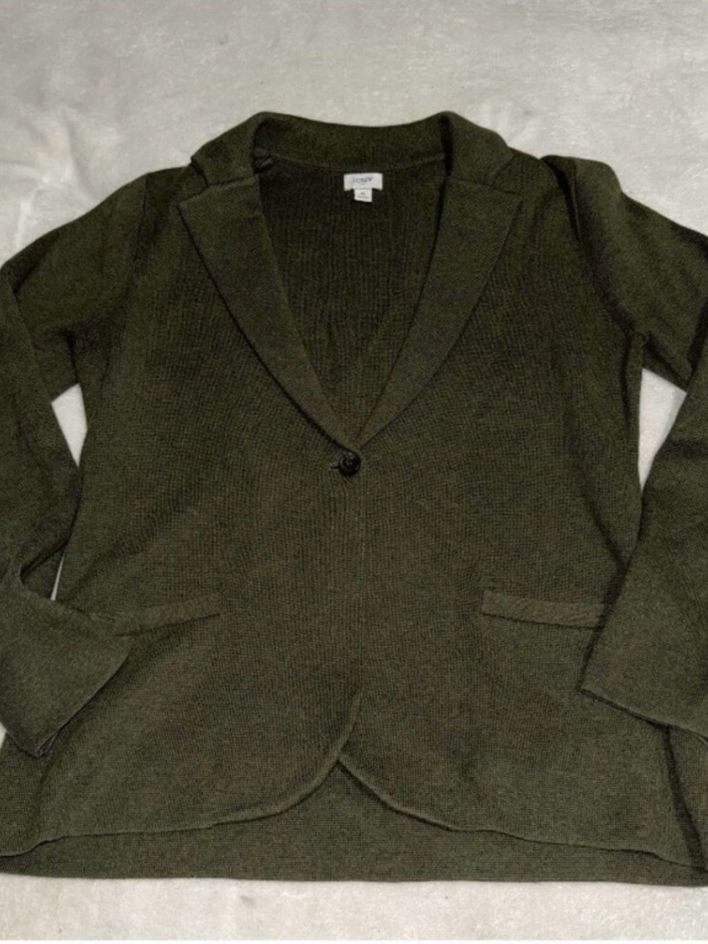 Like New NWOT J. Crew M Olive Knit Blazer Jacket - Women (worn once)